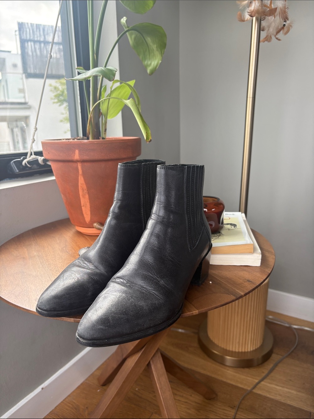 rag & bone Black Leather Chelsea Ankle Boots